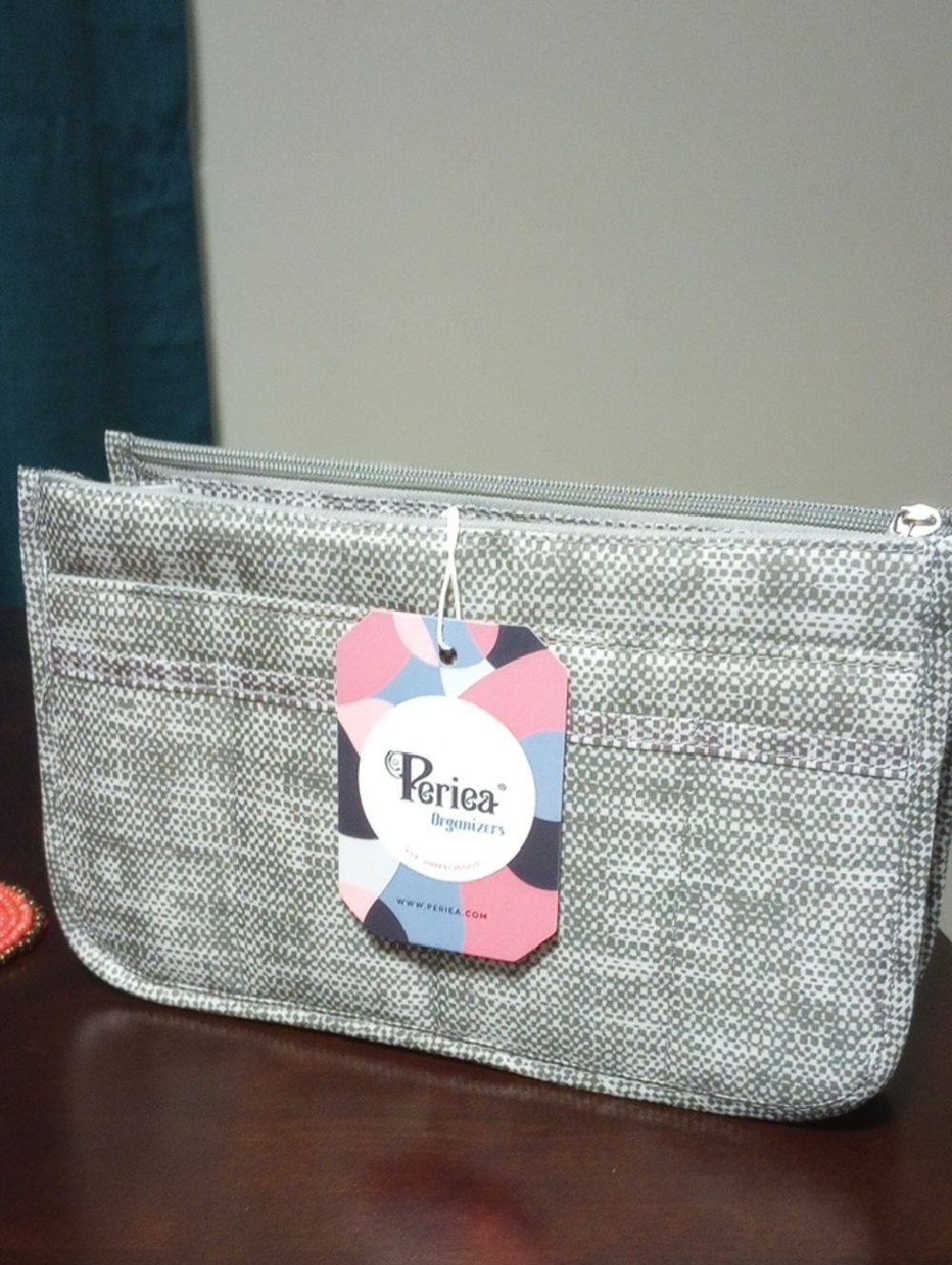 Purse Organizer Insert Gray Tweed